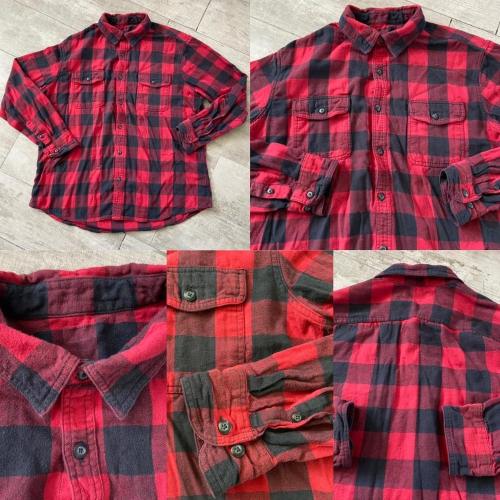 Grunge Oversized Flannel Plaid Button Shirt - Picture 9 of 12
